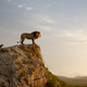 Little Simba trails behind his father, Mufasa.